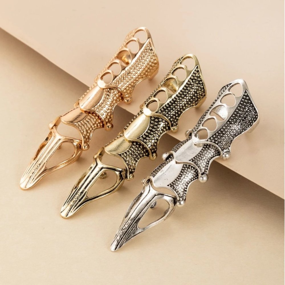 Rings 3pcs Structured Hollow Out Jewelry Sets. New